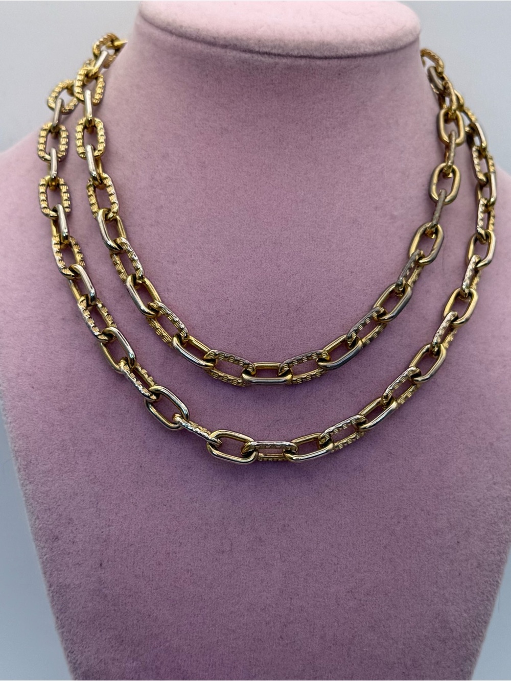 Gold-Tone Link Necklace - Elegant Chain Layer
